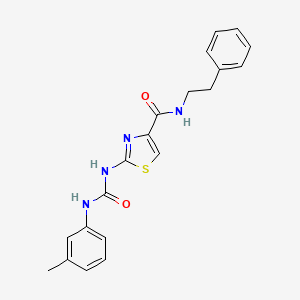 molecular formula C20H20N4O2S B2723708 N-phenethyl-2-(3-(m-tolyl)ureido)thiazole-4-carboxamide CAS No. 941968-62-3
