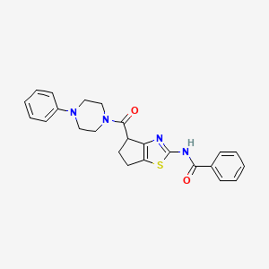 N-(4-(4-phenylpiperazine-1-carbonyl)-5,6-dihydro-4H-cyclopenta[d]thiazol-2-yl)benzamide