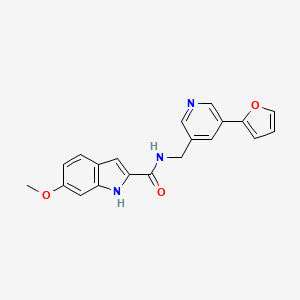N-((5-(furan-2-yl)pyridin-3-yl)methyl)-6-methoxy-1H-indole-2-carboxamide