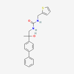 molecular formula C21H22N2O2S B2723720 1-(2-([1,1'-Biphenyl]-4-yl)-2-hydroxypropyl)-3-(thiophen-2-ylmethyl)urea CAS No. 1396884-45-9