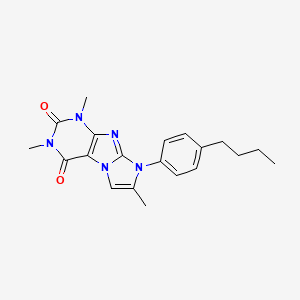 molecular formula C20H23N5O2 B2723723 6-(4-Butylphenyl)-2,4,7-trimethylpurino[7,8-a]imidazole-1,3-dione CAS No. 893366-80-8