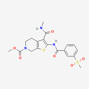 molecular formula C19H21N3O6S2 B2723725 methyl 2-(3-methanesulfonylbenzamido)-3-(methylcarbamoyl)-4H,5H,6H,7H-thieno[2,3-c]pyridine-6-carboxylate CAS No. 886960-24-3