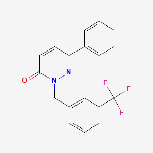 molecular formula C18H13F3N2O B2723729 6-Phenyl-2-[[3-(trifluoromethyl)phenyl]methyl]pyridazin-3-one CAS No. 922945-00-4