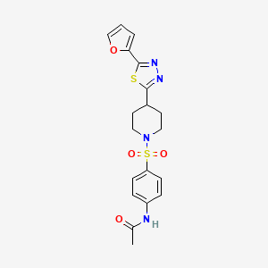 molecular formula C19H20N4O4S2 B2723734 N-(4-((4-(5-(furan-2-yl)-1,3,4-thiadiazol-2-yl)piperidin-1-yl)sulfonyl)phenyl)acetamide CAS No. 1105209-22-0