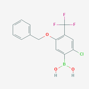molecular formula C14H11BClF3O3 B2723737 5-(Benzyloxy)-2-chloro-4-(trifluoromethyl)phenylboronic acid CAS No. 2377608-74-5