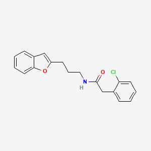 molecular formula C19H18ClNO2 B2723742 N-[3-(1-benzofuran-2-yl)propyl]-2-(2-chlorophenyl)acetamide CAS No. 2034457-53-7
