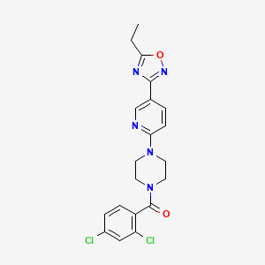 molecular formula C20H19Cl2N5O2 B2723744 (2,4-Dichlorophenyl)(4-(5-(5-ethyl-1,2,4-oxadiazol-3-yl)pyridin-2-yl)piperazin-1-yl)methanone CAS No. 1235002-20-6