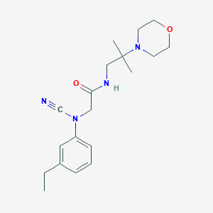 molecular formula C19H28N4O2 B2723746 2-[cyano(3-ethylphenyl)amino]-N-[2-methyl-2-(morpholin-4-yl)propyl]acetamide CAS No. 1444585-02-7