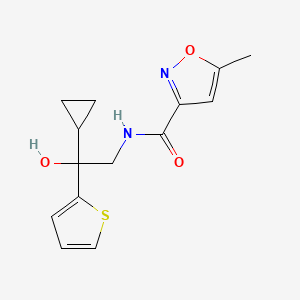 molecular formula C14H16N2O3S B2723748 N-(2-cyclopropyl-2-hydroxy-2-(thiophen-2-yl)ethyl)-5-methylisoxazole-3-carboxamide CAS No. 1396794-75-4