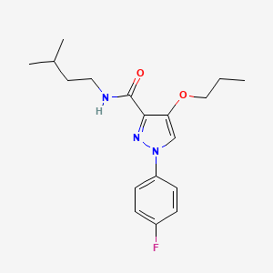 molecular formula C18H24FN3O2 B2723764 1-(4-fluorophenyl)-N-isopentyl-4-propoxy-1H-pyrazole-3-carboxamide CAS No. 1185174-12-2
