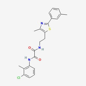 molecular formula C22H22ClN3O2S B2723771 N'-(3-chloro-2-methylphenyl)-N-{2-[4-methyl-2-(3-methylphenyl)-1,3-thiazol-5-yl]ethyl}ethanediamide CAS No. 894019-15-9