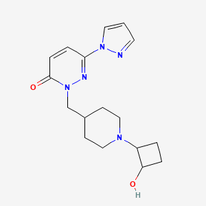 molecular formula C17H23N5O2 B2723778 2-{[1-(2-hydroxycyclobutyl)piperidin-4-yl]methyl}-6-(1H-pyrazol-1-yl)-2,3-dihydropyridazin-3-one CAS No. 2196212-90-3