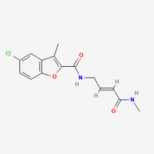 (E)-5-chloro-3-methyl-N-(4-(methylamino)-4-oxobut-2-en-1-yl)benzofuran-2-carboxamide