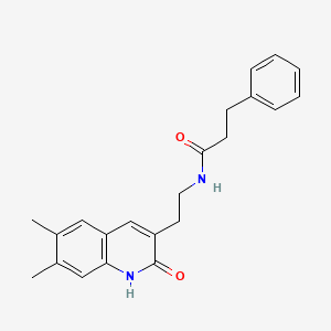 N-(2-(6,7-dimethyl-2-oxo-1,2-dihydroquinolin-3-yl)ethyl)-3-phenylpropanamide
