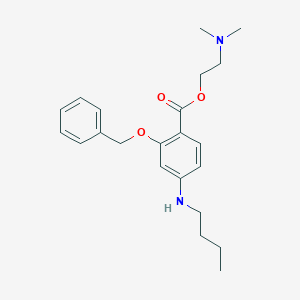 molecular formula C22H30N2O3 B027238 Benzoic acid, 2-(benzyloxy)-4-butylamino-, 2-(dimethylamino)ethyl ester CAS No. 100311-18-0