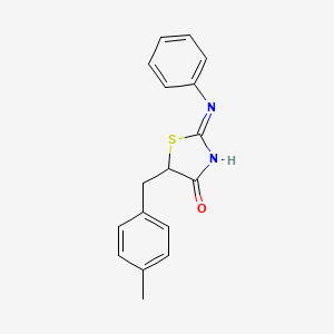 molecular formula C17H16N2OS B2723806 (E)-5-(4-methylbenzyl)-2-(phenylimino)thiazolidin-4-one CAS No. 219554-75-3