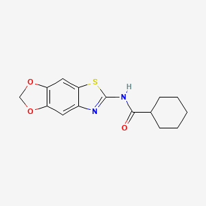 molecular formula C15H16N2O3S B2723807 N-([1,3]dioxolo[4,5-f][1,3]benzothiazol-6-yl)cyclohexanecarboxamide CAS No. 892857-66-8