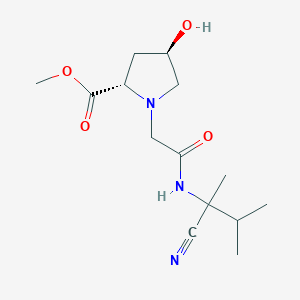 molecular formula C14H23N3O4 B2723818 methyl (2S,4R)-1-{[(1-cyano-1,2-dimethylpropyl)carbamoyl]methyl}-4-hydroxypyrrolidine-2-carboxylate CAS No. 1488349-77-4