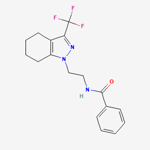 molecular formula C17H18F3N3O B2723819 N-{2-[3-(trifluoromethyl)-4,5,6,7-tetrahydro-1H-indazol-1-yl]ethyl}benzamide CAS No. 1797083-82-9