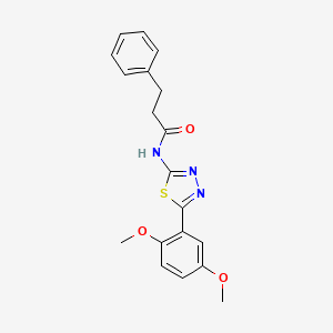 molecular formula C19H19N3O3S B2723821 N-(5-(2,5-dimethoxyphenyl)-1,3,4-thiadiazol-2-yl)-3-phenylpropanamide CAS No. 476462-22-3