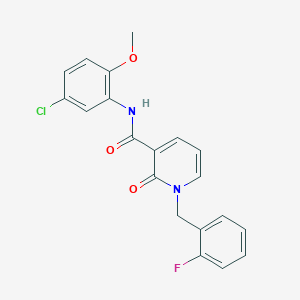 molecular formula C20H16ClFN2O3 B2723844 N-(5-chloro-2-methoxyphenyl)-1-[(2-fluorophenyl)methyl]-2-oxo-1,2-dihydropyridine-3-carboxamide CAS No. 946222-09-9