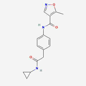 molecular formula C16H17N3O3 B2723882 N-(4-(2-(cyclopropylamino)-2-oxoethyl)phenyl)-5-methylisoxazole-4-carboxamide CAS No. 1428373-27-6