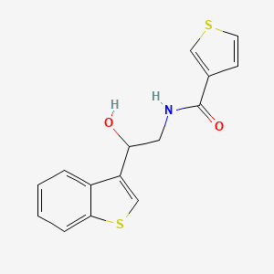 molecular formula C15H13NO2S2 B2723946 N-[2-(1-benzothiophen-3-yl)-2-hydroxyethyl]thiophene-3-carboxamide CAS No. 2034493-27-9