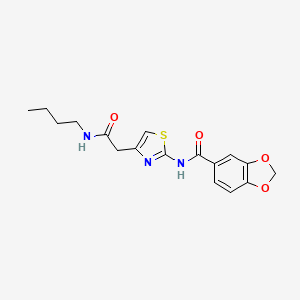molecular formula C17H19N3O4S B2723957 N-{4-[(butylcarbamoyl)methyl]-1,3-thiazol-2-yl}-2H-1,3-benzodioxole-5-carboxamide CAS No. 1005308-46-2