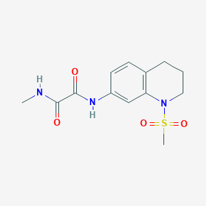 molecular formula C13H17N3O4S B2723963 N'-(1-methanesulfonyl-1,2,3,4-tetrahydroquinolin-7-yl)-N-methylethanediamide CAS No. 941945-56-8
