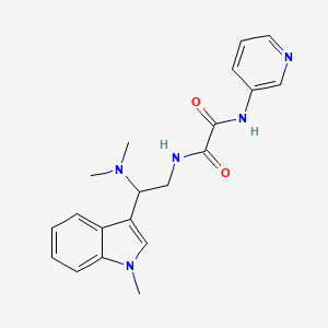 molecular formula C20H23N5O2 B2723993 N-[2-(dimethylamino)-2-(1-methyl-1H-indol-3-yl)ethyl]-N'-(pyridin-3-yl)ethanediamide CAS No. 1396870-01-1