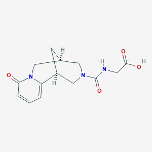 molecular formula C14H17N3O4 B2724054 N-([(1S)-8-Oxo-1,5,6,8-tetrahydro-2h-1,5-methanopyrido[1,2-a][1,5]diazocin-3(4h)-yl]carbonyl)glycine CAS No. 1820583-16-1