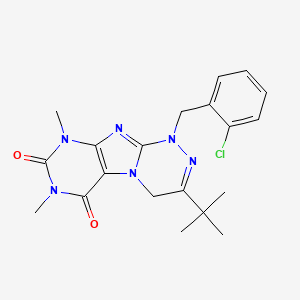 molecular formula C20H23ClN6O2 B2724091 3-tert-butyl-1-[(2-chlorophenyl)methyl]-7,9-dimethyl-4H-purino[8,7-c][1,2,4]triazine-6,8-dione CAS No. 898448-71-0