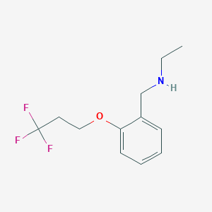 molecular formula C12H16F3NO B2724104 Ethyl({[2-(3,3,3-trifluoropropoxy)phenyl]methyl})amine CAS No. 1491618-31-5