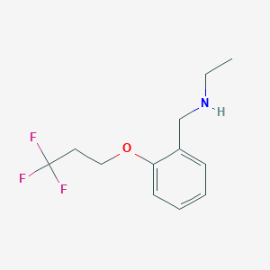 B2724104 N-[[2-(3,3,3-trifluoropropoxy)phenyl]methyl]ethanamine CAS No. 1491618-31-5