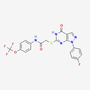 B2724109 2-((1-(4-fluorophenyl)-4-oxo-4,5-dihydro-1H-pyrazolo[3,4-d]pyrimidin-6-yl)thio)-N-(4-(trifluoromethoxy)phenyl)acetamide CAS No. 534591-48-5