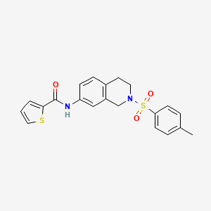 molecular formula C21H20N2O3S2 B2724114 N-(2-tosyl-1,2,3,4-tetrahydroisoquinolin-7-yl)thiophene-2-carboxamide CAS No. 954631-07-3