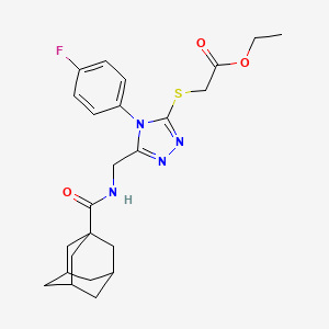 molecular formula C24H29FN4O3S B2724119 ethyl 2-[(5-{[(adamantan-1-yl)formamido]methyl}-4-(4-fluorophenyl)-4H-1,2,4-triazol-3-yl)sulfanyl]acetate CAS No. 476440-97-8