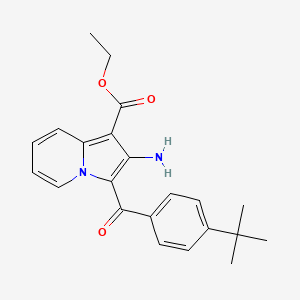 molecular formula C22H24N2O3 B2724160 ethyl 2-amino-3-(4-tert-butylbenzoyl)indolizine-1-carboxylate CAS No. 903278-13-7