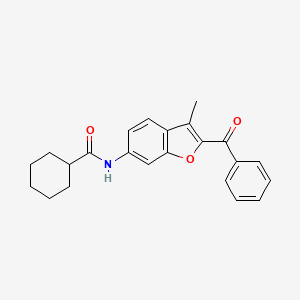 molecular formula C23H23NO3 B2724167 N-(2-benzoyl-3-methyl-1-benzofuran-6-yl)cyclohexanecarboxamide CAS No. 923179-07-1