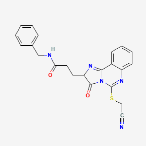 molecular formula C22H19N5O2S B2724177 N-benzyl-3-{5-[(cyanomethyl)sulfanyl]-3-oxo-2H,3H-imidazo[1,2-c]quinazolin-2-yl}propanamide CAS No. 1036734-05-0
