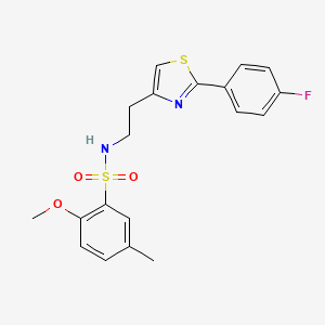 molecular formula C19H19FN2O3S2 B2724219 N-{2-[2-(4-fluorophenyl)-1,3-thiazol-4-yl]ethyl}-2-methoxy-5-methylbenzene-1-sulfonamide CAS No. 896608-30-3