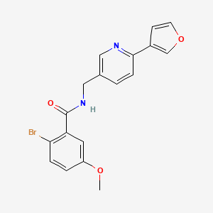 2-bromo-N-((6-(furan-3-yl)pyridin-3-yl)methyl)-5-methoxybenzamide