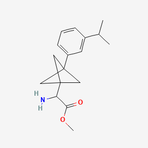 molecular formula C17H23NO2 B2724238 Methyl 2-amino-2-[3-(3-propan-2-ylphenyl)-1-bicyclo[1.1.1]pentanyl]acetate CAS No. 2287259-98-5