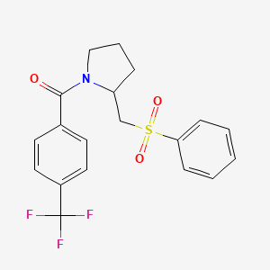 (2-((Phenylsulfonyl)methyl)pyrrolidin-1-yl)(4-(trifluoromethyl)phenyl)methanone