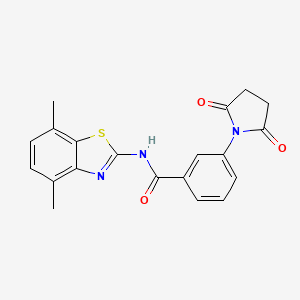 molecular formula C20H17N3O3S B2724279 N-(4,7-dimethyl-1,3-benzothiazol-2-yl)-3-(2,5-dioxopyrrolidin-1-yl)benzamide CAS No. 897618-07-4