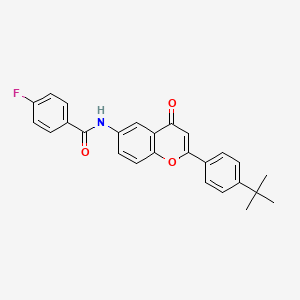 molecular formula C26H22FNO3 B2724284 N-[2-(4-tert-butylphenyl)-4-oxo-4H-chromen-6-yl]-4-fluorobenzamide CAS No. 923257-73-2
