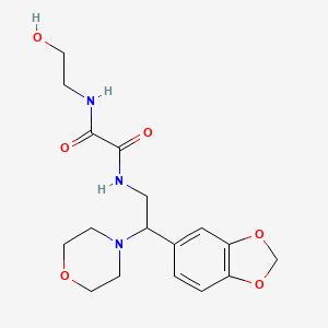 molecular formula C17H23N3O6 B2724288 N'-[2-(2H-1,3-benzodioxol-5-yl)-2-(morpholin-4-yl)ethyl]-N-(2-hydroxyethyl)ethanediamide CAS No. 896351-24-9