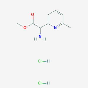 molecular formula C9H14Cl2N2O2 B2724289 Methyl 2-amino-2-(6-methylpyridin-2-yl)acetate dihydrochloride CAS No. 2418648-09-4