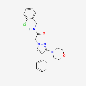 molecular formula C23H25ClN4O2 B2724324 N-[(2-chlorophenyl)methyl]-2-[4-(4-methylphenyl)-3-(morpholin-4-yl)-1H-pyrazol-1-yl]acetamide CAS No. 1189995-71-8