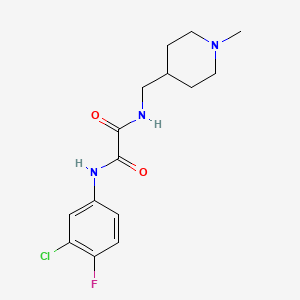 molecular formula C15H19ClFN3O2 B2724338 N-(3-chloro-4-fluorophenyl)-N'-[(1-methylpiperidin-4-yl)methyl]ethanediamide CAS No. 952974-47-9
